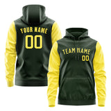 Custom Dark Green Light Yellow Hoodie