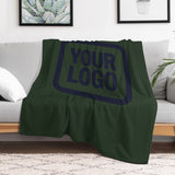 Custom Pine Green Steel Blue Blanket