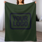 Custom Pine Green Steel Blue Blanket