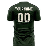Custom Dark Green Cream Soccer Jersey