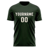 Custom Dark Green Cream Soccer Jersey