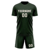 Custom Dark Green Cream Soccer Set
