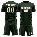 Custom Dark Green Cream Soccer Set