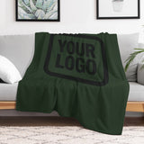 Custom Pine Green Black Blanket