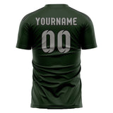 Custom Dark Green Gray Soccer Jersey