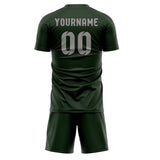 Custom Dark Green Gray Soccer Set