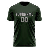 Custom Dark Green Gray Soccer Jersey