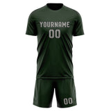 Custom Dark Green Gray Soccer Set