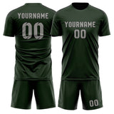 Custom Dark Green Gray Soccer Set