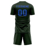 Custom Dark Green Sky Blue Soccer Set