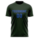 Custom Dark Green Sky Blue Soccer Jersey