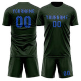 Custom Dark Green Sky Blue Soccer Set