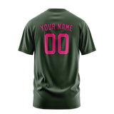 Custom Dark Green Pink T-Shirt