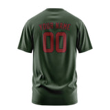 Custom Dark Green Crimson Red T-Shirt
