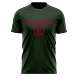 Custom Dark Green Crimson Red Soccer Jersey