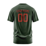 Custom Dark Green Coral Red T-Shirt