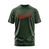 Custom Dark Green Coral Red T-Shirt