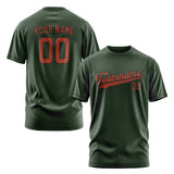 Custom Dark Green Coral Red T-Shirt