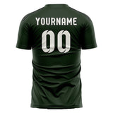Custom Dark Green White Soccer Jersey