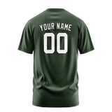 Custom Dark Green White T-Shirt
