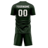 Custom Dark Green White Soccer Set