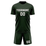 Custom Dark Green White Soccer Set