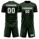 Custom Dark Green White Soccer Set