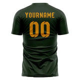 Custom Dark Green Yellow Soccer Jersey