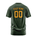 Custom Dark Green Yellow T-Shirt
