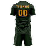 Custom Dark Green Yellow Soccer Set