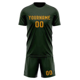 Custom Dark Green Yellow Soccer Set