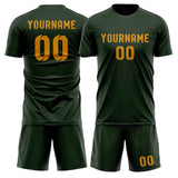 Custom Dark Green Yellow Soccer Set
