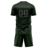 Custom Dark Green Dark Grey Soccer Set