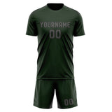 Custom Dark Green Dark Grey Soccer Set