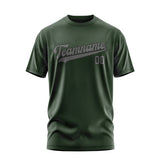 Custom Dark Green Dark Grey T-Shirt