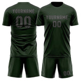 Custom Dark Green Dark Grey Soccer Set