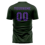 Custom Dark Green Light Purple Soccer Jersey