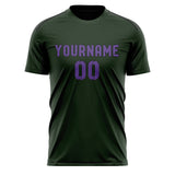 Custom Dark Green Light Purple Soccer Jersey