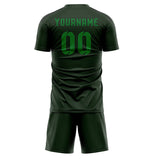 Custom Dark Green Emerald Green Soccer Set