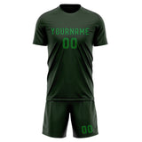 Custom Dark Green Emerald Green Soccer Set