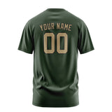 Custom Dark Green Light Khaki T-Shirt