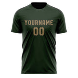 Custom Dark Green Light Khaki Soccer Jersey