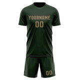 Custom Dark Green Light Khaki Soccer Set