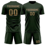 Custom Dark Green Light Khaki Soccer Set