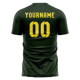 Custom Dark Green Light Yellow Soccer Jersey