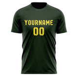 Custom Dark Green Light Yellow Soccer Jersey