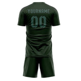 Custom Dark Green Blue Green Soccer Set