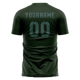 Custom Dark Green Blue Green Soccer Jersey