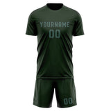 Custom Dark Green Blue Green Soccer Set