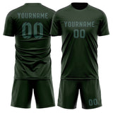 Custom Dark Green Blue Green Soccer Set